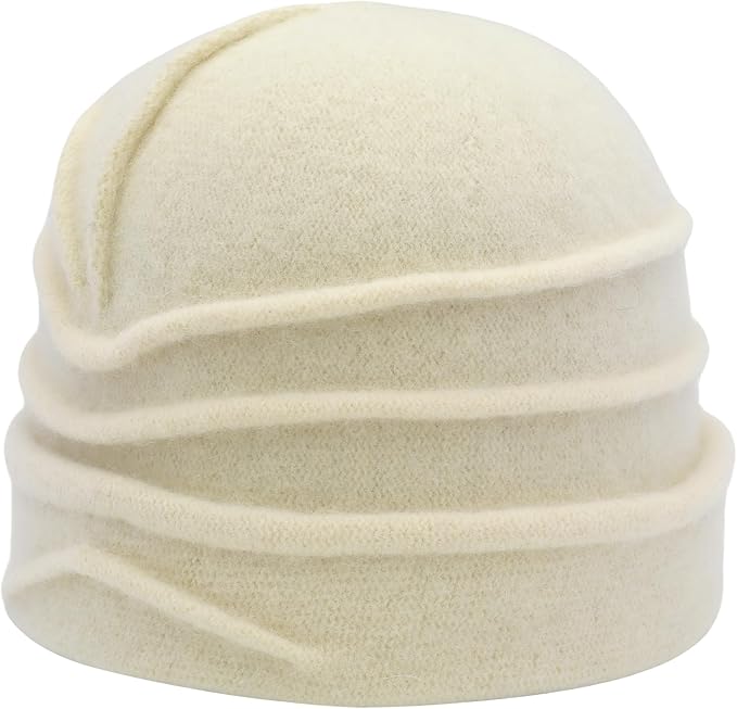 ZLYC Women Wool Cloche Bucket Hat 1920s Vintage Dress Winter Hats with Flower Accent
