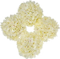 Hollyone White Silk Hydrangea Artificial Flowers Heads 7.4inch Large Fake Hydrangea 4Pcs Full Faux Flowers with Stems for Wedding Party Table Centerpieces Flower Arrangement Home Decor