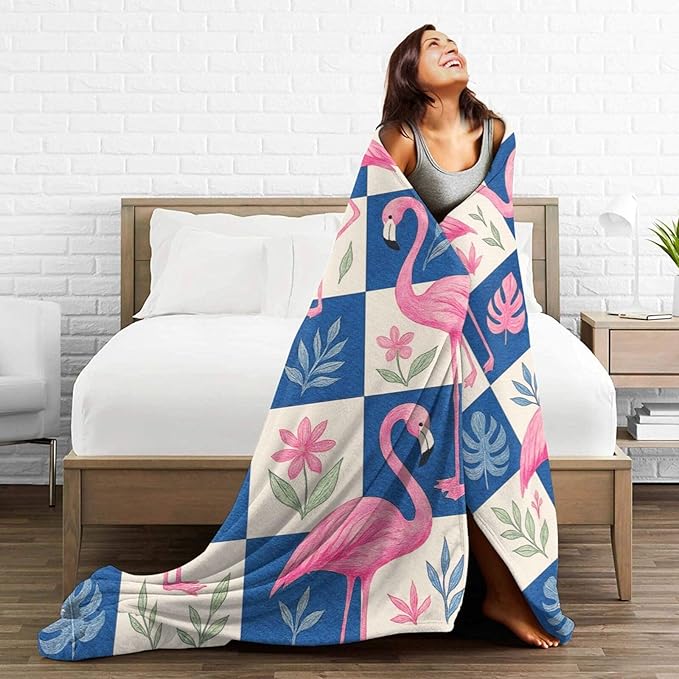 Flamingo Blanket Tropical Flamingo Throw Blanket Soft Cozy Fleece Fuzzy Stuffed Plush Flannel Animal Gifts for Girls Women Boys Kids Adults 40''x50''
