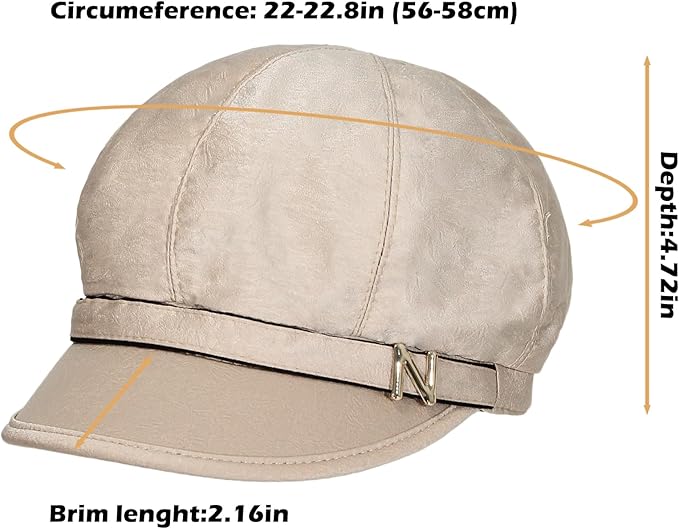 Women Retro Classic Visor Newsboy Cabbie Cap Beret Hats with Flower Buckle for Woman Ladies