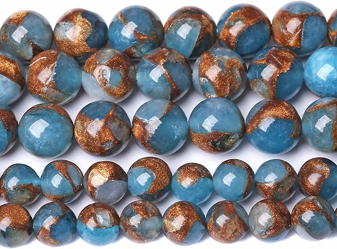 75PCS 10MM Lake Blue Cloisonne Craft Spacer Loose Beads for Jewelry Making DIY Bracelet
