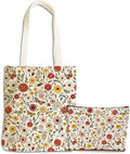 Flower Plant Lover Gifts for Women Canvas Tote Bag with Makeup Bag Cosmetic Bags Grocery Bags for Shopping Christmas