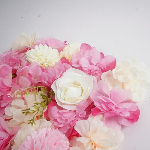 12Pcs Artificial Flower Wall Panel 3D Floral Backdrop Wall 15" X 15" Flower Wall Decor Panel Flower Wall Backdrop Faux Flower Panel for Party Home Background Decor, Pink