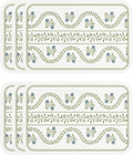 ISAENNE Rectangular Placemats Set of 6,Floral PVC Placemats, Waterproof and Heat-Resistant Place Mats,Decoration for Kitchen, Dining, Parties, Holiday,12"*17"