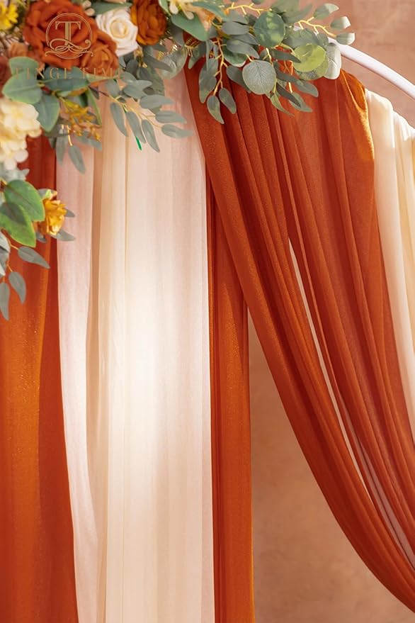TINGE TIME Artificial Arch Flowers Kit Pack of 5, Fall Wedding Decorations for Reception with Hanging Flowers, Wedding Arch Silk Floral Arrangements Ceremony Backdrop Bridal Shower Outdoor Party Decor