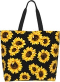 Sunflower Tote Bag For Women, Waterproof Shoulder Bags Big Reusable Grocery Handbag For Shopping Picnic Work Beach