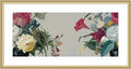 Kate and Laurel Framed Wall Art Print Romantic Blooms by Mary Sparrow, 42 x 22, Florence Gold Frame, Traditional, Flower Art for Wall Decor