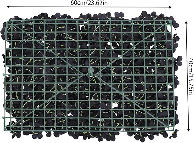 Flower Wall Panel Set,Black Artificial Wall Flower Backdrop,12 Pcs 23.62" X 15.75" 3D Silk Hydrangea Rose Floral Panel,Faux Roses Artificial Flower Backdrop for Wall Decor (12PCS-Black2)