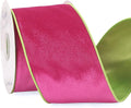 Ribbli Hot Pink Lime Green Velvet Wired Ribbon 4 Inch Velvet with Satin Christmas Ribbon for Gift Wrapping Christmas Tree Decoration Crafts Wreaths Supplies-Continuous 10 Yards