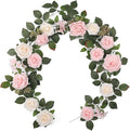 Senseya Artificial Rose Flower Runner Rustic Flower Garland Floral Arrangements Wedding Ceremony Backdrop Arch Flowers Table Centerpieces Decorations