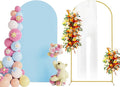 Putros 6.6ft Metal Arch Stand with Cover Dusty Blue Spandex Fitted Wedding Arch Cover and Round Top Chiara Backdrop Stand Set for Birthday Party Baby Shower Decoration