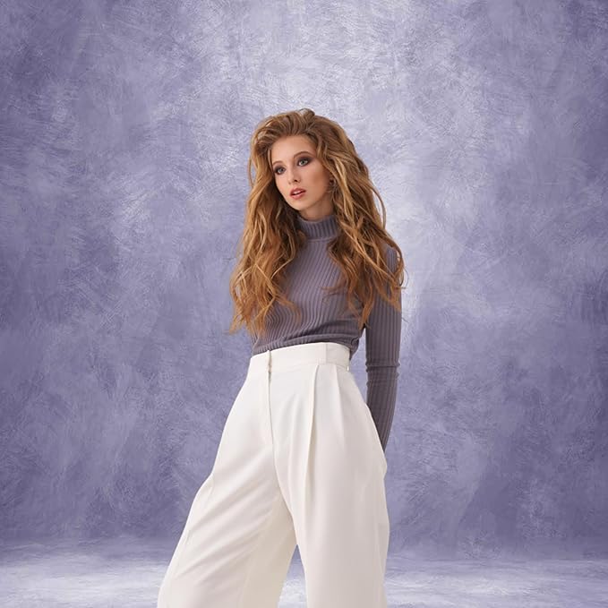 Abstract Professional Photography Backdrop for Portrait Photo Props Booth Background Photoshoot Studio with Polyester Fabric Roller Pocket on Top(8x12ft,Light Purple,No Stand)