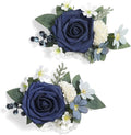 Serwalin 2Pcs Dark Blue Wrist Corsage for Wedding, Corsages Wristlet for Bridesmaid Mother Grandmother, Artificial Flowers for Prom Ceremony Anniversary