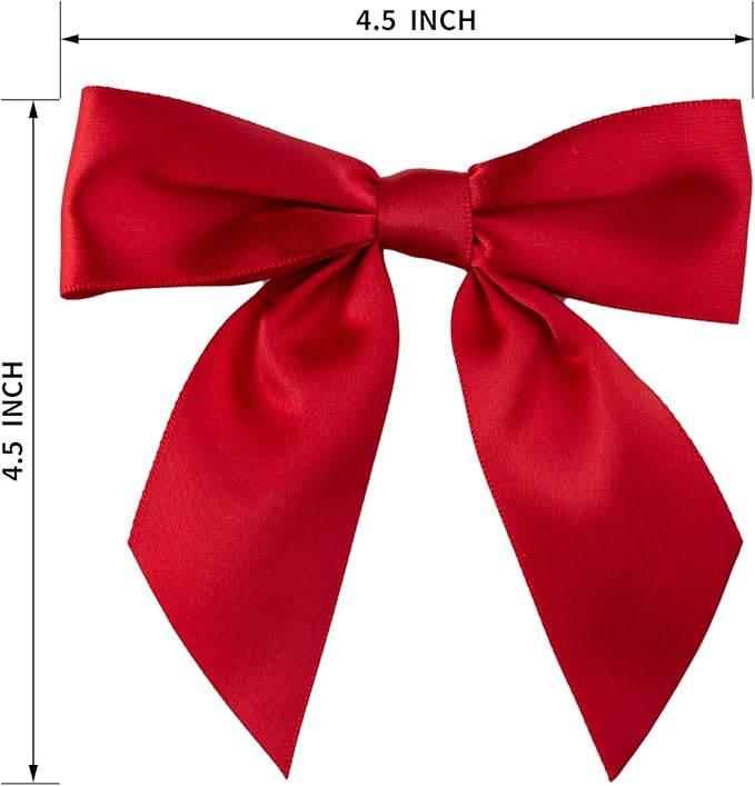 7Rainbows 20pcs Boutique 4.5" Red Satin Ribbon Bows for Craft Sewing Scrapbooking Wedding and Gift Wrapping