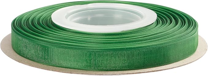 3/8 Inch Emerald Shimmer Sheer Organza Ribbon Sheer Chiffon Ribbon 50 Yards-Roll Multiple Colors Available for Gift Wrapping Wedding Events Christmas Décor