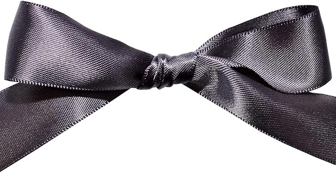 Morex Ribbon Double Face Satin Ribbon 7/8" X 50 YD Charcoal Ribbon for Gift Wrapping, Birthday Gift Cards, Satin Dress for Women, Silk Ribbons for Crafts, Wedding Gifts for Couple