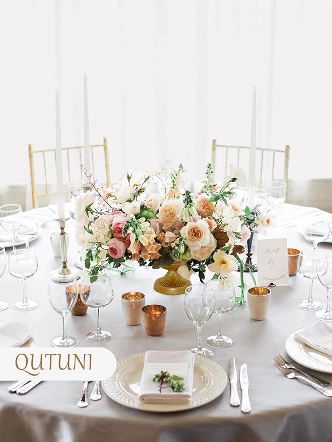 Set of 10 Gold Urn Vases - 6 Inch Vintage Metal Flower Arrangement Compote Vases for Wedding Table Centerpieces, Anniversary Christmas Party Decor (10)
