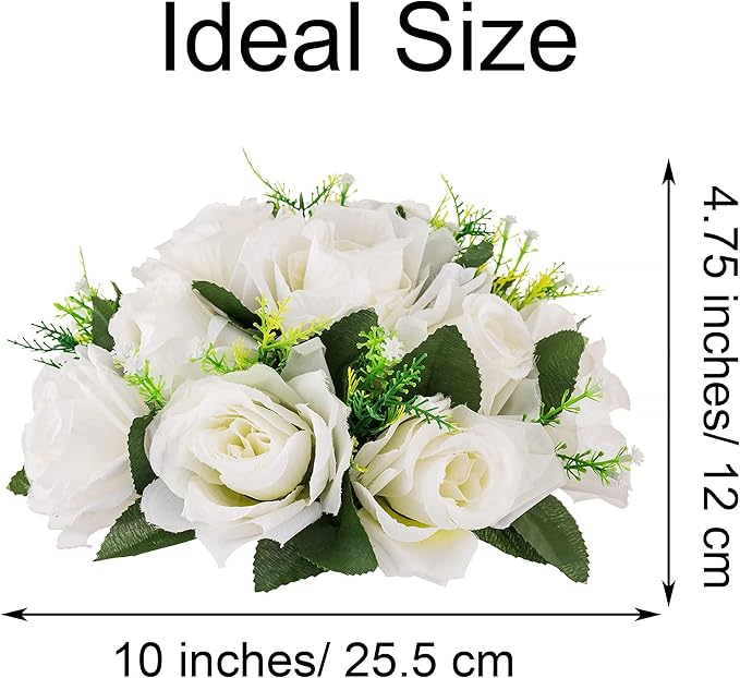 Flower Centerpieces for Wedding Tables: Wedding Table Decorations White Flower Balls Centerpieces for Engagement Cerebration Party Center Pieces 10 Packs