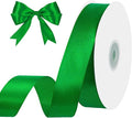 Green Ribbon 1 Inch 50 Yards Christmas Satin Ribbon for Holiday Decor Christmas Craft Nature Irish Party Gift Wrapping Xmas Decorations