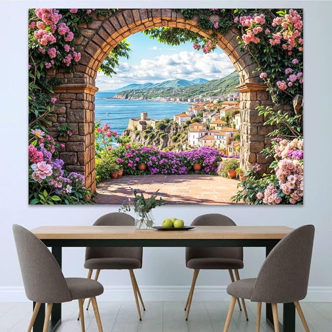 Garden Backdrop, Colorful Flower Floral Blossom Newborn Baby Shower Party Supplies Decoration Background Portrait Photoshoot Home Wall Decor Photo Studio Props 12x10ft