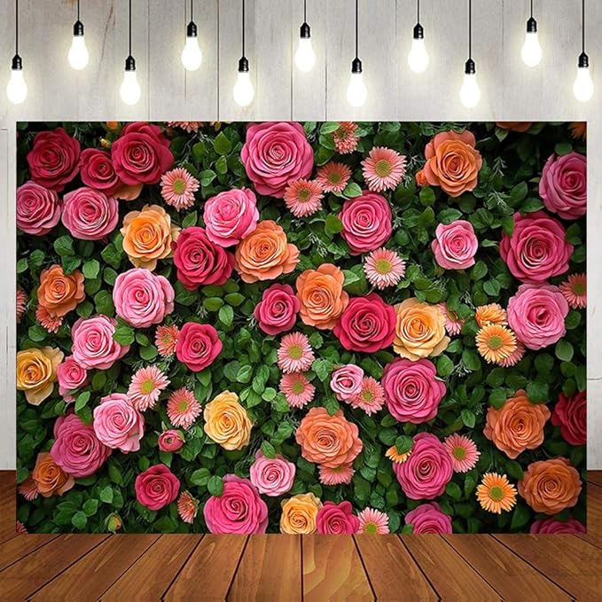 Floral Backdrop for Photography Mother's Day Backdrop Wedding Backdrops Spring Flower Photography Backdrop Backdrops for Photographers Studio Props 10X8FT 049