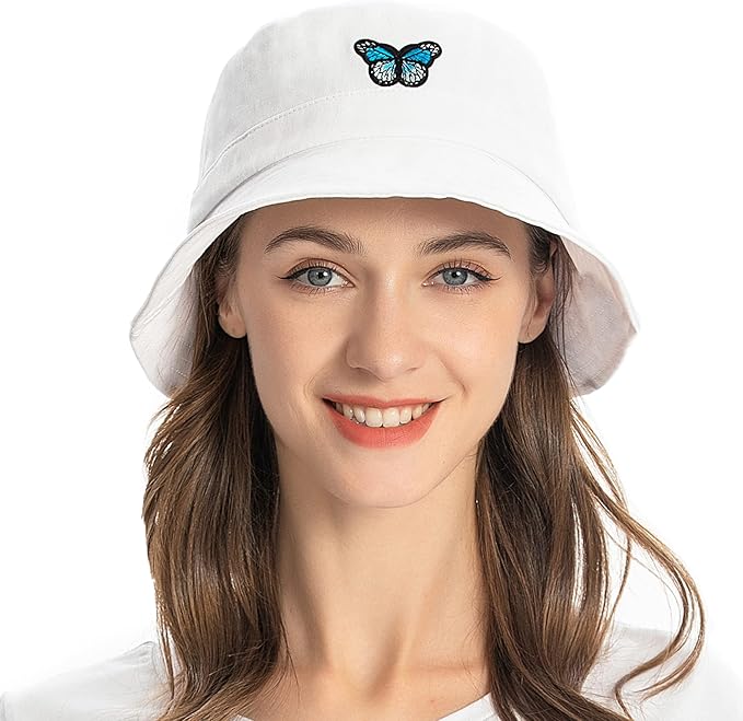 ZLYC Unisex Fashion Embroidered Bucket Hat Summer Fisherman Cap for Men Women