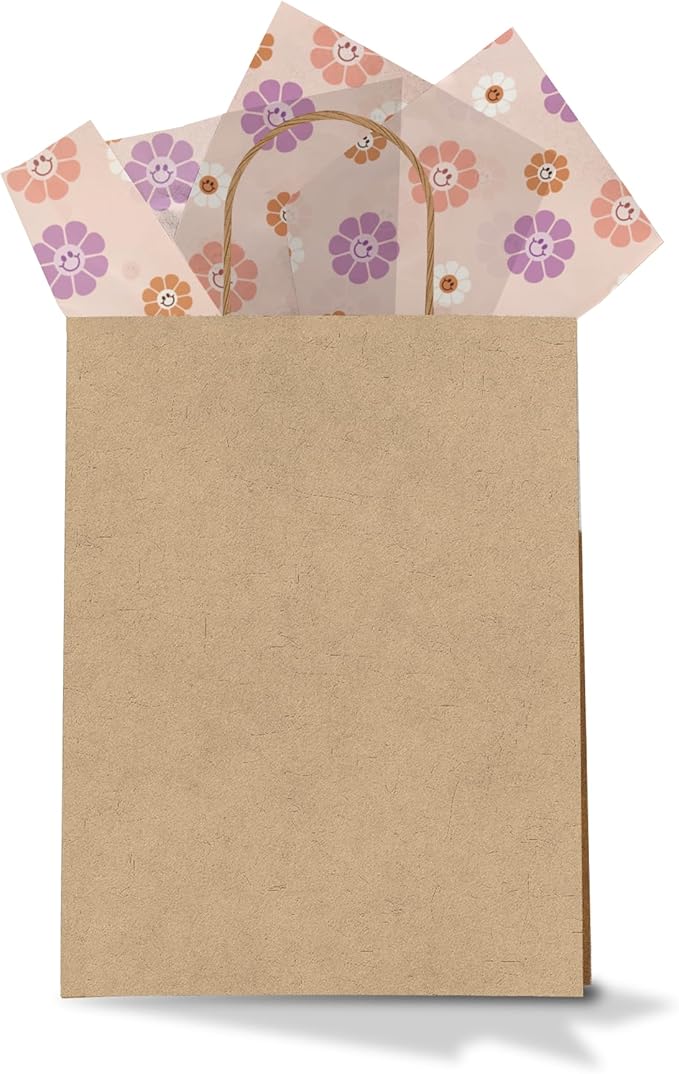 Pro Supply Global Groovy Flowers Printed Tissue Paper for Gift Bags or Boxes and Wrapping - Spring Floral Bulk Decorative Art Tissue Paper for Packaging and Gifting | 24 Sheets 20" x 30"