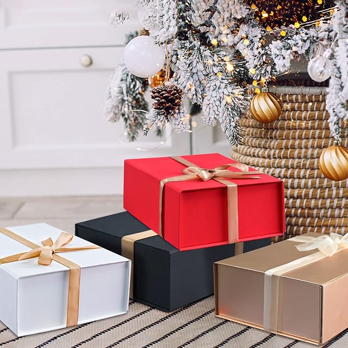 LIFELUM Green Gift Box 14"x8.5"x4.5" Christmas Gift Boxes with Lids for Presents for Anniversary Wedding Proposal Birthday Gift boxes with Shredded Filler Card Ribbon