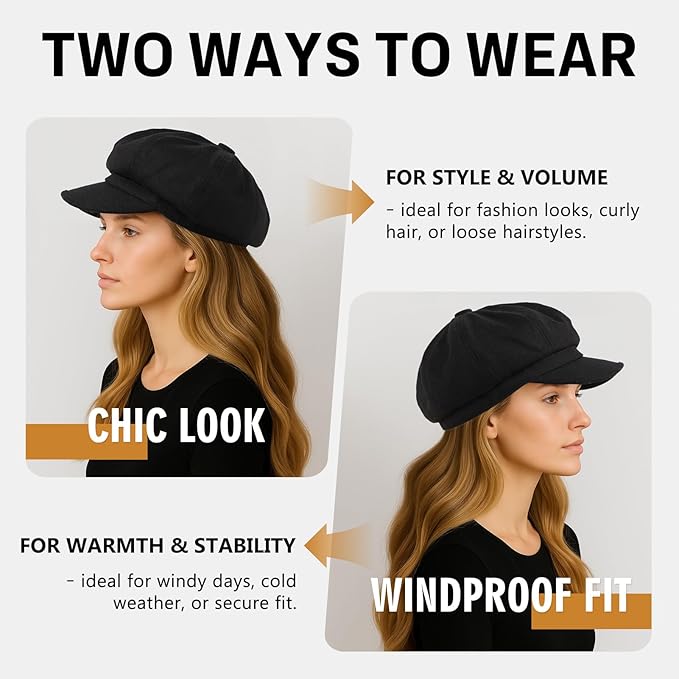 Comhats Wool Fashion Newsboy Hats for Women Winter Warm Pageboy Cabbie Cap Beret