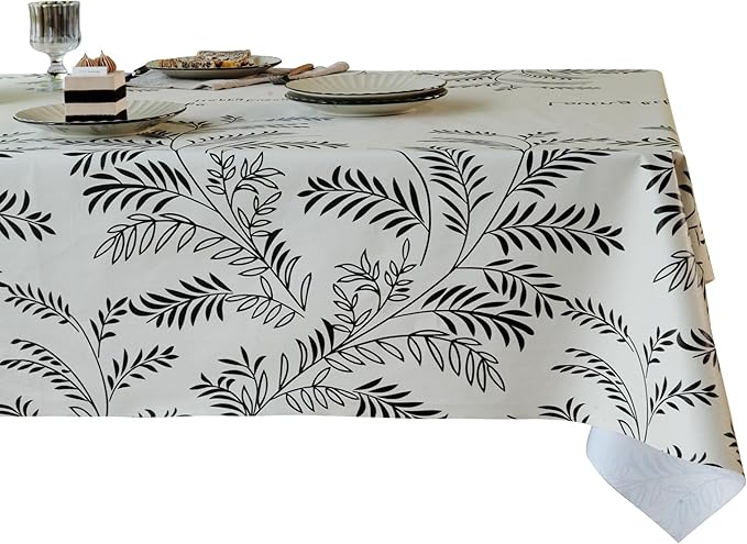 Rectangle Table Cloth,100% Waterproof Tablecloth Oil Proof Spill Proof Vinyl Table Cloth, Wipe Clean Plastic Table Cover for Dining, Camping, Indoor and Outdoor 52" x 70",Midnight Foliage