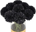 10Pcs Artificial Fake Flower Plants Silk Chrysanthemum Ball Hydrangea Arrangements Wedding Bouquets Decor Home Kitchen Garden Party Table Floral Centerpieces DIY (Black)