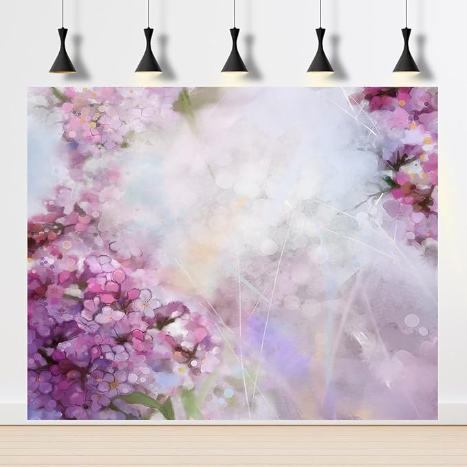 Abstract Watercolor Painting Pink Apricot Tree Flower Backdrop Soft Colorful Blur Style with Bokeh Spring Floral Seasonal Nature Photography Background Grunge Paper Background Decor Vinyl 9x6ft