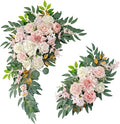 Pack of 2 Wedding Arch Decorations Artificial Hanging Flowers Floral Swag for Wedding Welcome Sign Backdrop Balloon Arch Home Party Bridal Ceremony Reusable (Light Pink)