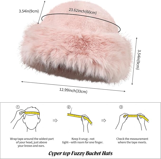 Fuzzy Bucket Hats for Woman Fur Winter Hat Fluffy Warmer Fisherman Cap