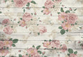 AOFOTO 5x3ft Vintage Wooden Board with Rose Floral Photography Background Retro Wood Plank Backdrop Flat Lay Old Hardwood Floor Baby Newborn Infant Portrait Photo Shoot Studio Props Vinyl Wallpaper