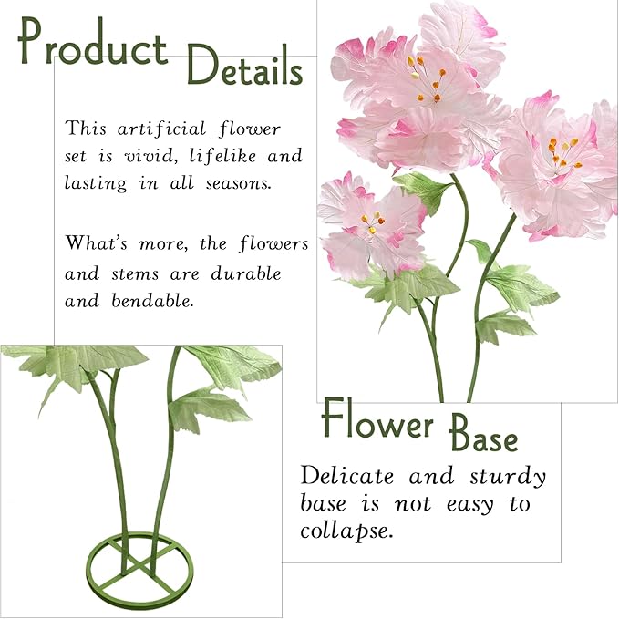Giant Paper Flowers for Decoration, Elegant Huge Artificial Flower Big Decorative Handcrafted Wedding Banquet Background Party Baby Shower Photography Props Shop Window Display Home Decor, Light Pink