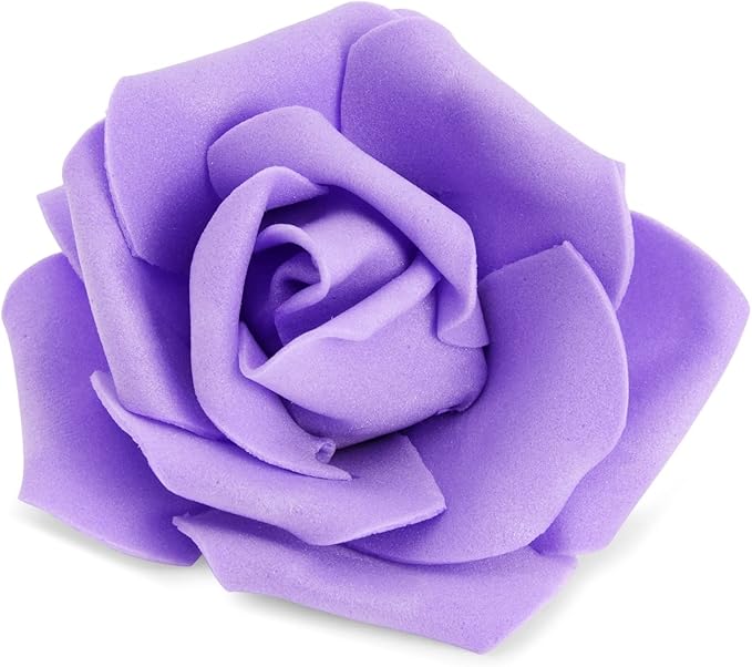 Juvale Stemless Artificial Roses - Durable Plastic Roses for Wedding Decor - for Centerpiece Table Decorations - Realistic Artificial Flowers for Maintenance-Free Use - Purple, Pack of 100