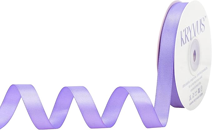Lilac Satin Ribbon, Double Faced 1/2 Inch X 25 Yards Lilac Ribbon, Premium Satin Ribbon for Gift Wrapping, Crafts, Hair Bow Making, Sewing, Flower Bouquet, Wedding Party Decor
