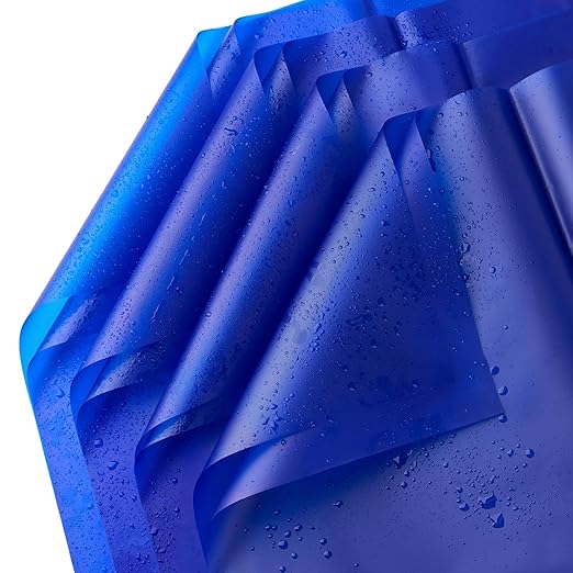Jutieuo 20 Sheets Royal Blue Flower Wrapping Paper, Waterproof Solid Floral Bouquet Wrapping Paper, Florist Supplies Packaging for Wedding Birthday Gift DIY Craft (22.0 x 22.0 inch)
