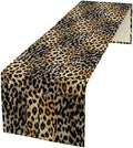 Animal Skin Print Table Runner, Vintage Leopard Farmhouse Cottage Country Western Wildlife Safari Dinner Runner for Home Kitchen Dining Table Party Holiday 13x36in
