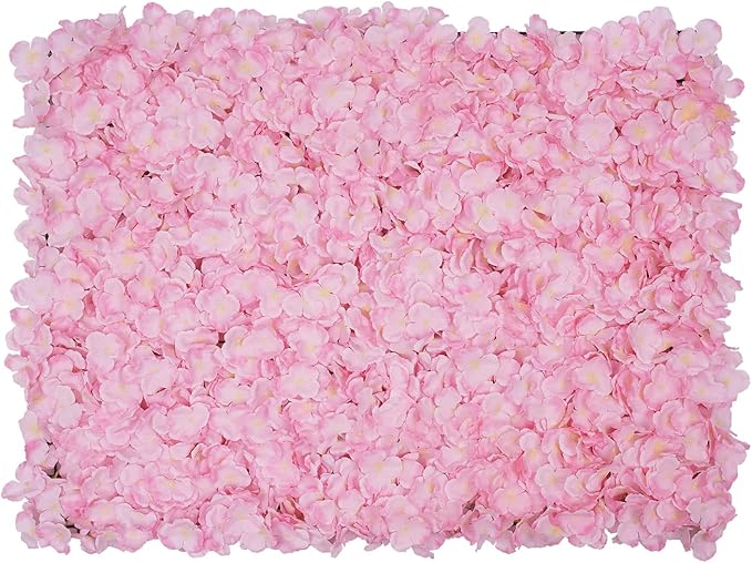 Flower Wall Panels, 20Pcs Artificial Flower Wall 3D Flower Wall Backdrop, 20-Piece Set of Pink Rose Floral Backdrop for Wedding Home Decoration (Light Pink, 23.6 * 15.8in)