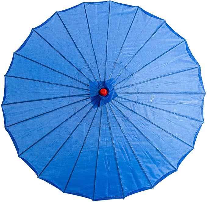 THY COLLECTIBLES 33" Japanese Chinese Umbrella Parasol for Wedding Parties, Photography, Costumes, Cosplay, Decoration and Other Events - Solid Color (Blue)