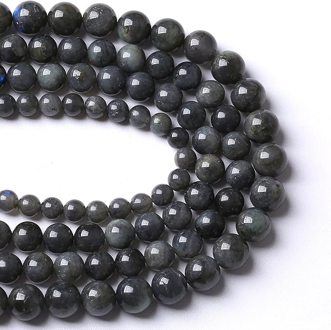 10MM 38PCS Natural Stone Black Labradorite Beads Crystal Loose Beads for Jewelry Making DIY Bracelet