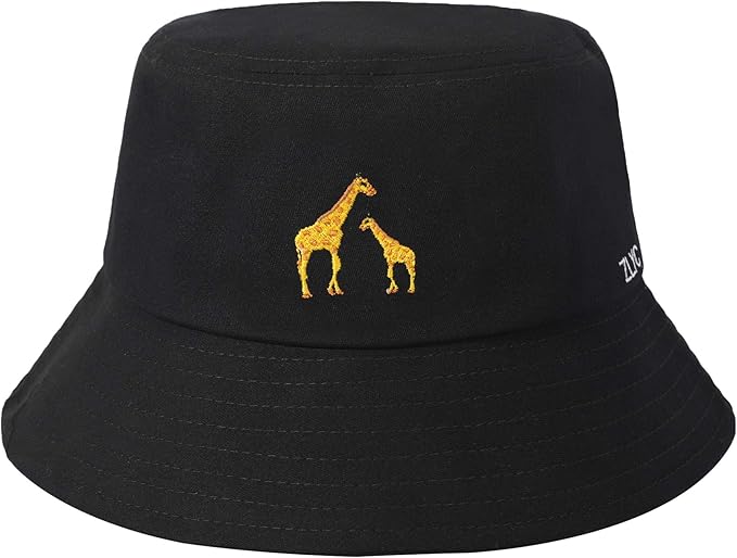 ZLYC Unisex Fashion Embroidered Bucket Hat Summer Fisherman Cap for Men Women