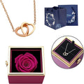 ‌TINGKU Eternal Real Rose Gift Box for Women, Preserved Rose with Customized Name Engraved Heart Necklace, Personalized Romantic Gift for Wife, Girlfriend, Mom, Mother's Day Love Keepsake