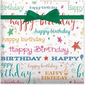 Current Happy Birthday Script Jumbo Rolled Gift Wrap - Premium Semi-Gloss 23-Inch x 32-Foot Wrapping Paper Roll, 61 Square Feet Total