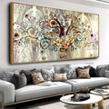 Wall Art Abstract Art Paintings Tree of Life Posters Prints Landscape Picture Colorful Modern Canvas Painting for Living Room Bedroom Office Large Decor 24"x48" with Frame