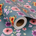 Aimyoo Blue Floral Wrapping Paper Jumbo Roll 17 in x 60 ft, All Accasion Pink Flower Gift Wrap for Wedding Birthday Bridal Shower