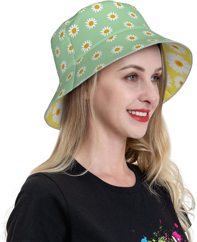 Bucket Hat Double-Side-Wear Reversible Sun Hat Beach Travel Hiking for Women Men
