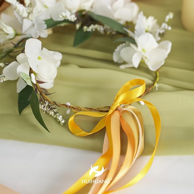 HUIHUANG Thin Satin Ribbon 3/8 inch - 5 Rolls Total 50 Yards Assortment Champagne, Golden Yellow, Vegas Gold & Pale Gold for Gift Wrapping, Craft & Decorations